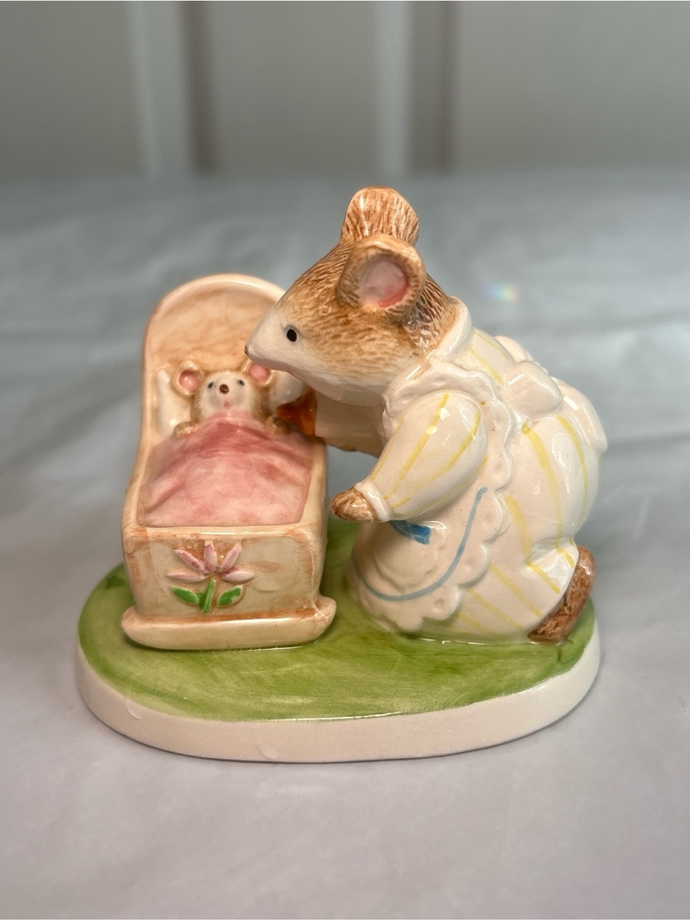 Vintage Napco Meadow Mouse Anthropomorphic #1854 Storybook Mother and Baby girl